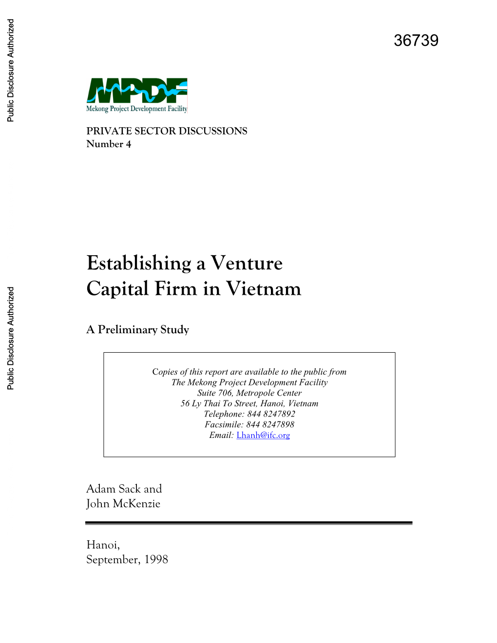 Establishing a Venture Capital Firm in Vietnam A