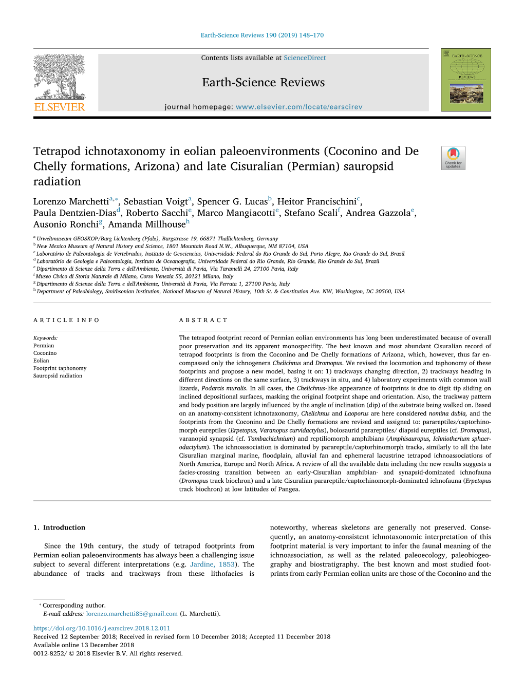 Tetrapod Ichnotaxonomy in Eolian Paleoenvironments (Coconino And