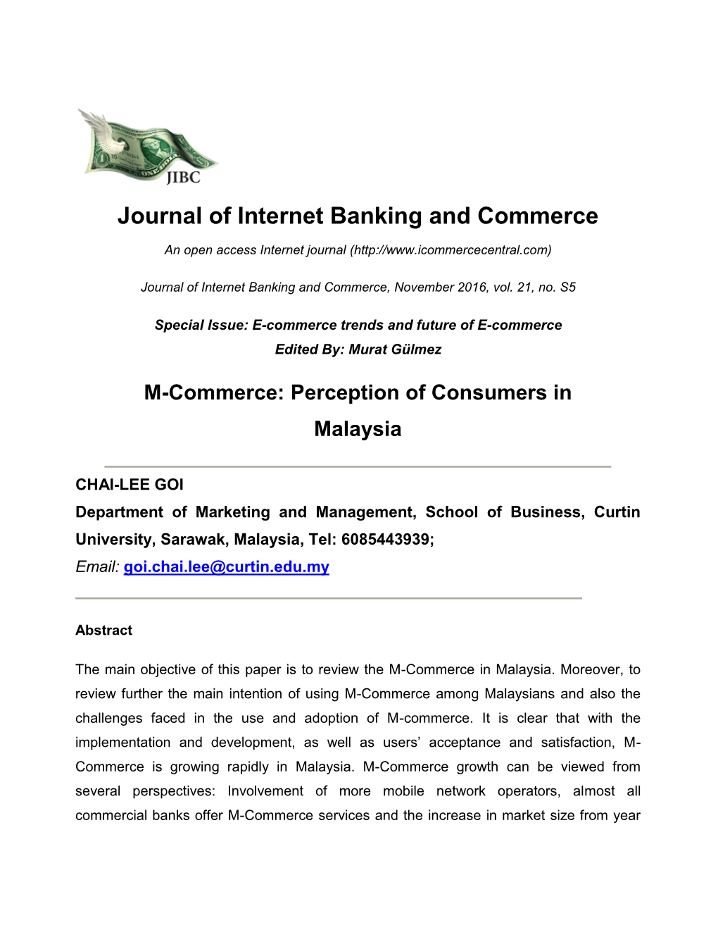 M-Commerce: Perception of Consumers in Malaysia