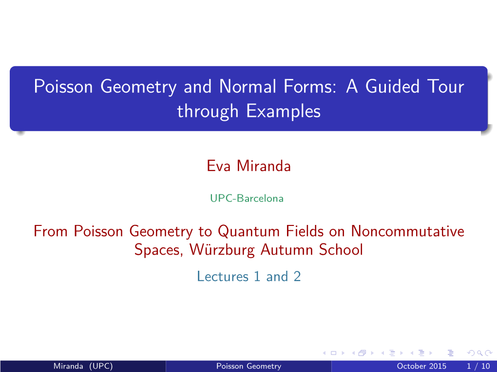 Poisson Geometry and Normal Forms: a Guided Tour Through Examples