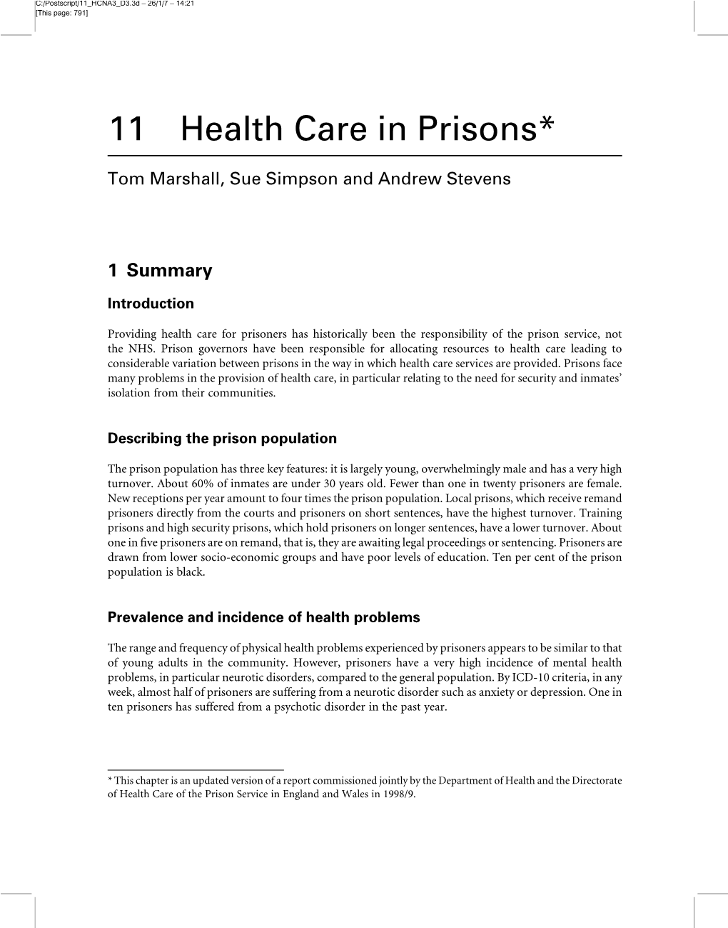 11 Health Care in Prisons*