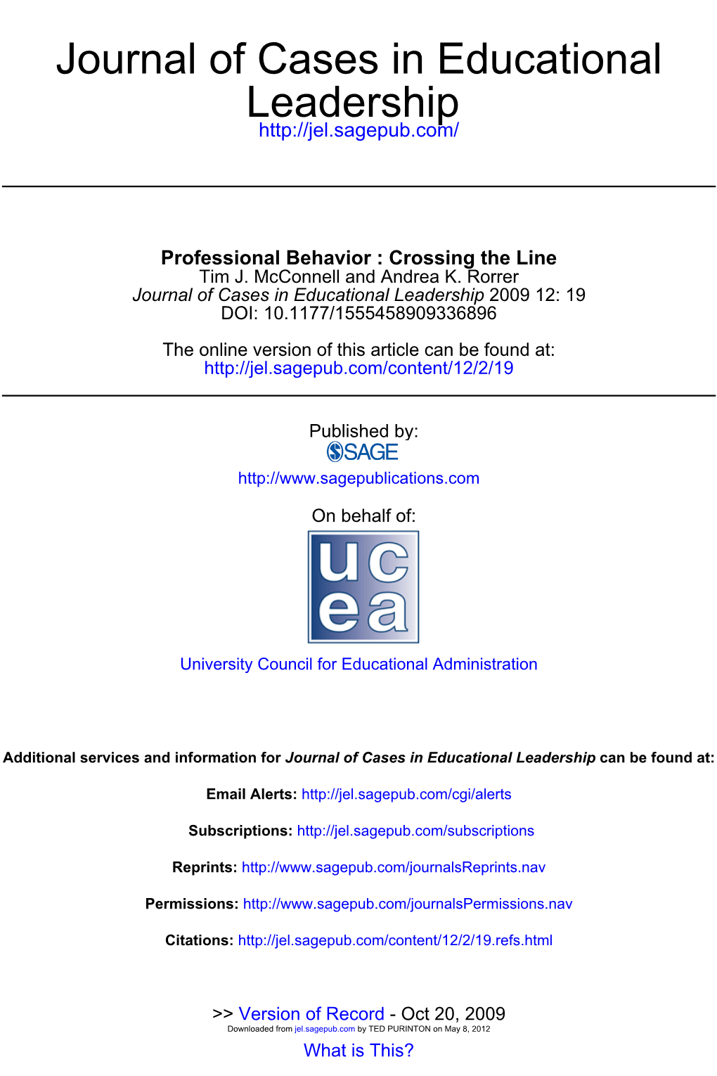 Leadership Journal of Cases in Educational