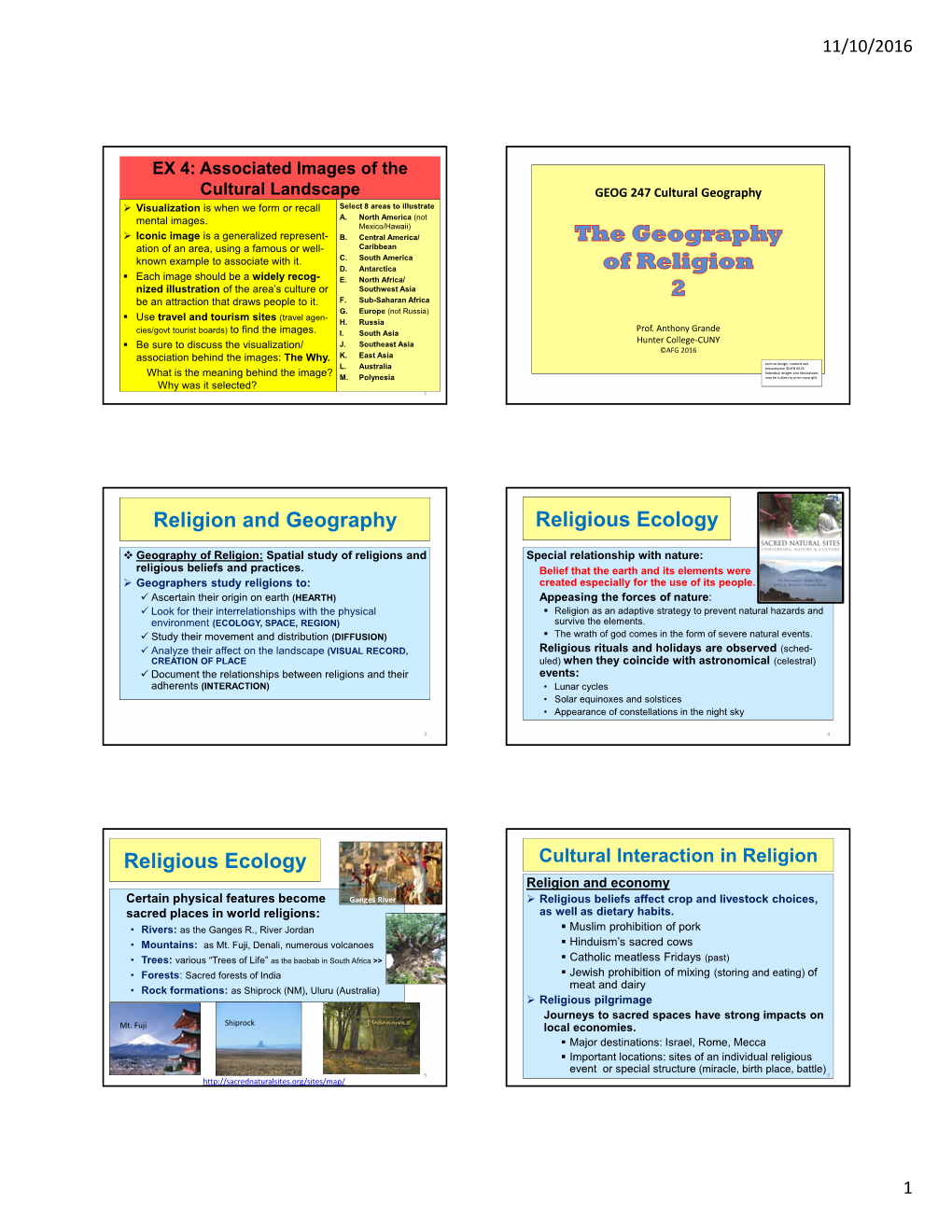 Religion and Geography Religious Ecology Religious Ecology
