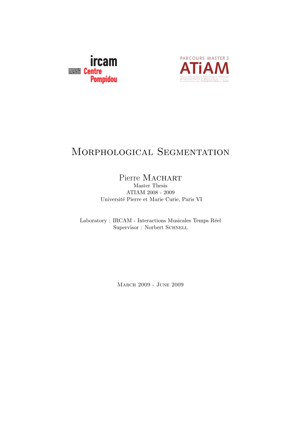 Morphological Segmentation