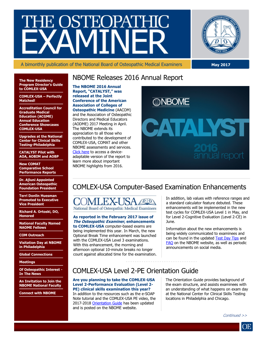 The Osteopathic Examiner, Enhancements June