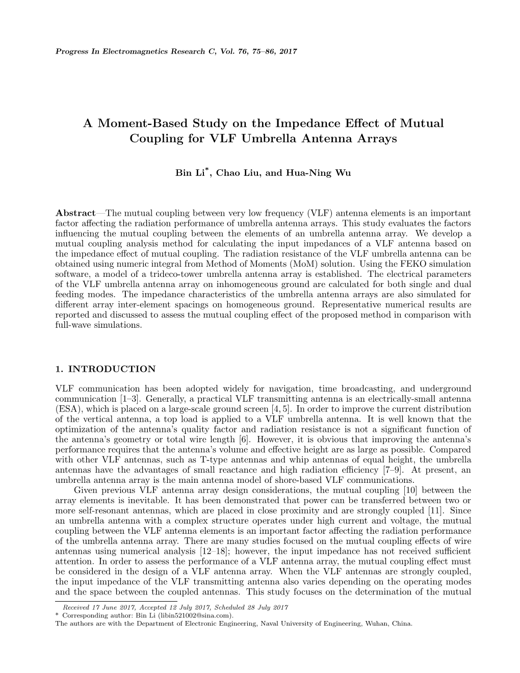 A Moment-Based Study on the Impedance Effect of Mutual