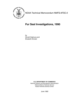 Fur Seal Investigations, 1990