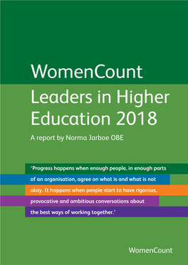 Womencount: Leaders in Higher Education 2018