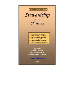 Stewardship As a Christian
