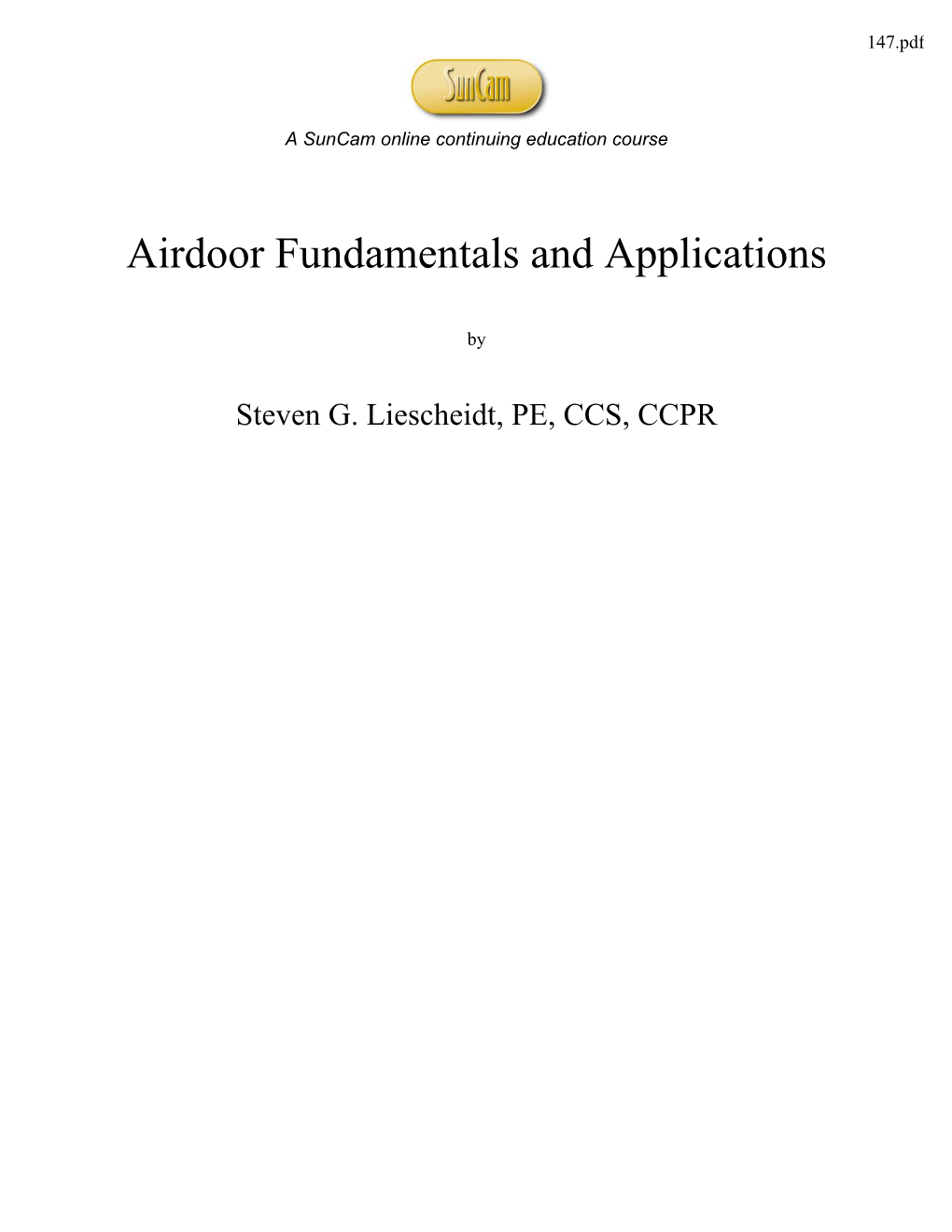 Airdoor Fundamentals and Applications