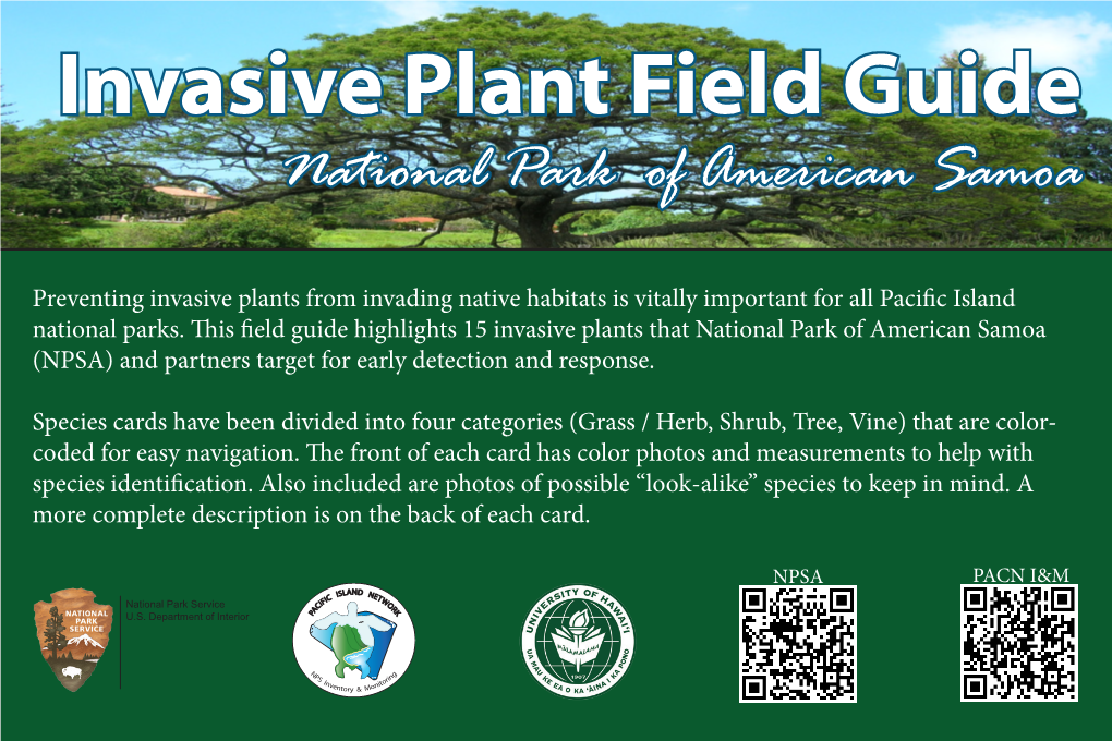 Invasive Plant Field Guide National Park of American Samoa