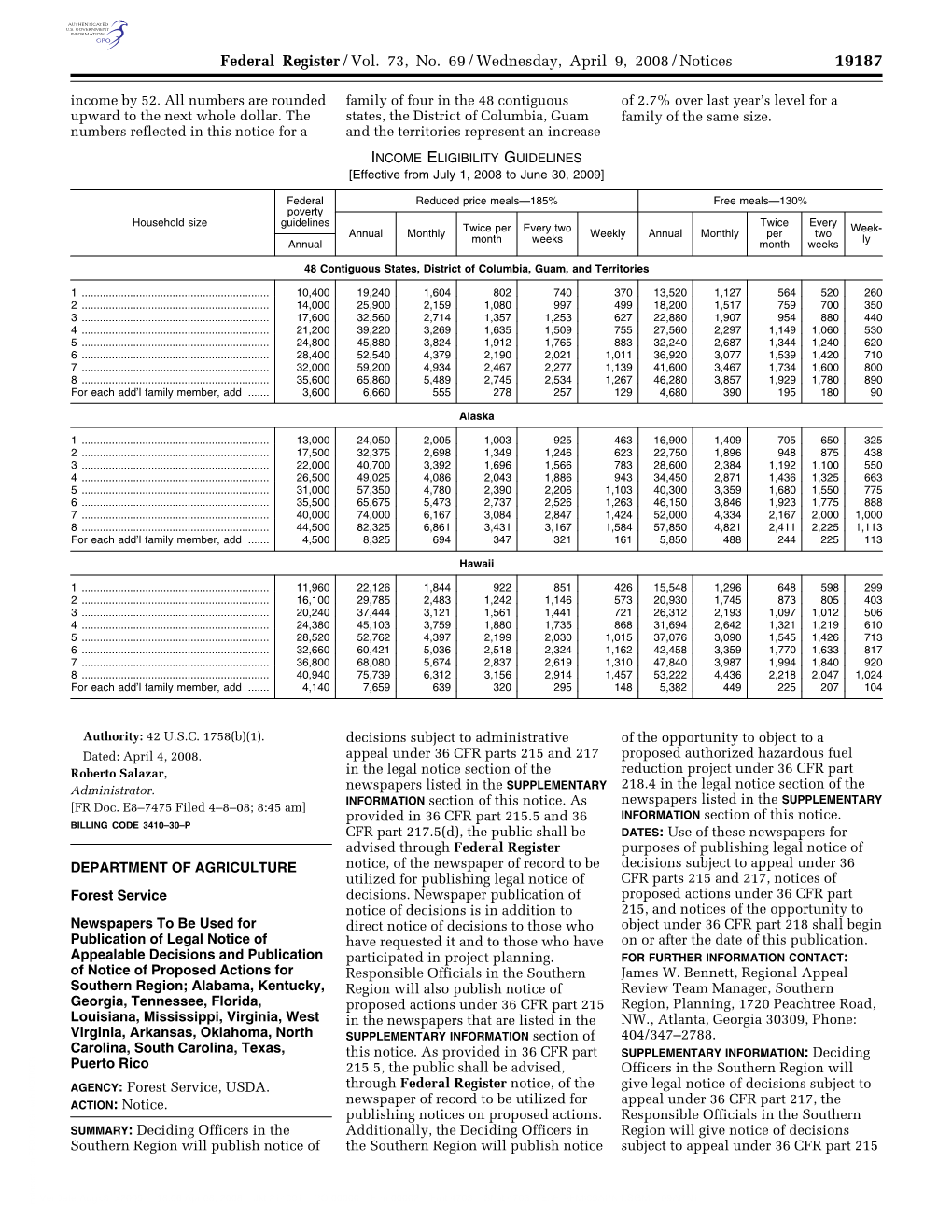 Federal Register/Vol. 73, No. 69/Wednesday, April 9