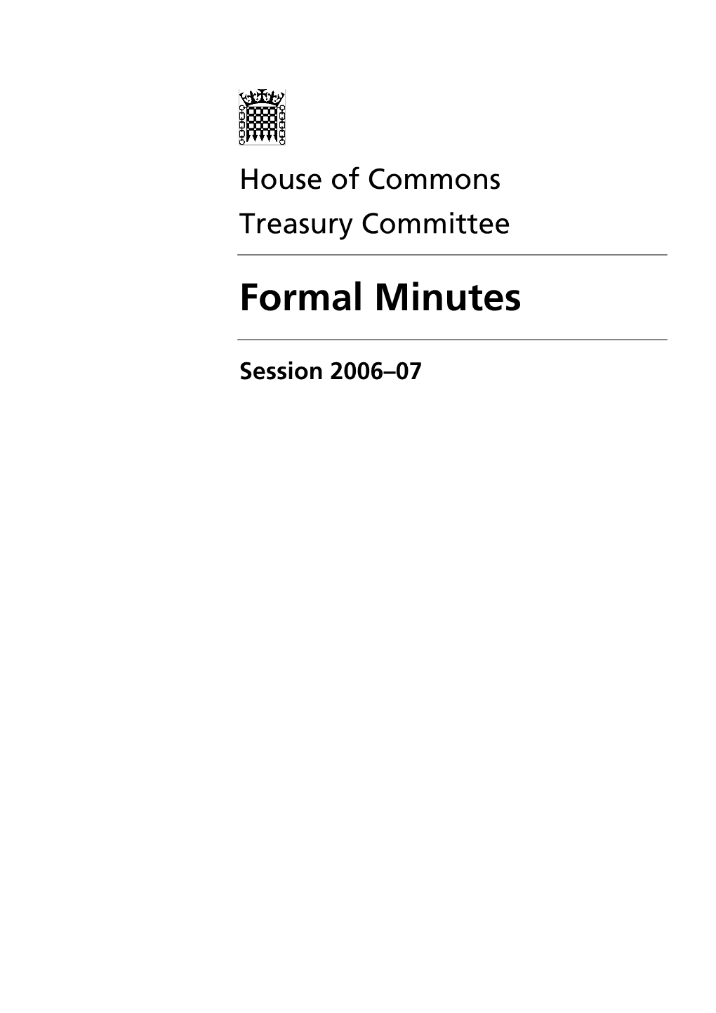 Formal Minutes