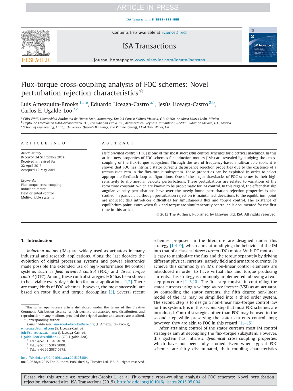 Flux-Torque Cross-Coupling Analysis of FOC Schemes: Novel Perturbation Rejection Characteristics$