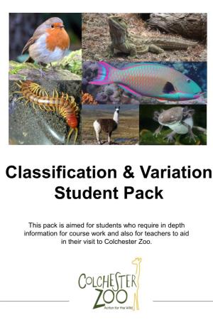 Classification & Variation Student Pack