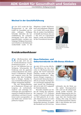 ADK Gmbh Für Gesundheit Und Soziales Geschäftsführer: Wolfgang Schneider