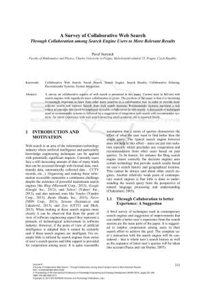 A Survey of Collaborative Web Search Through Collaboration Among Search Engine Users to More Relevant Results