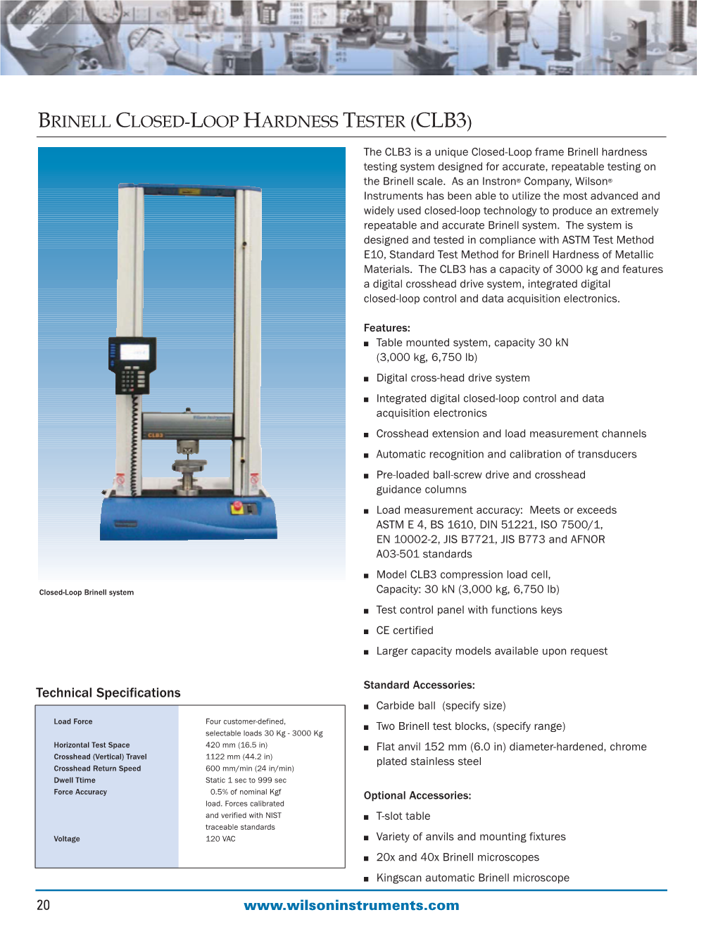 Brinell Closed-Loop Hardness Tester (Clb3)