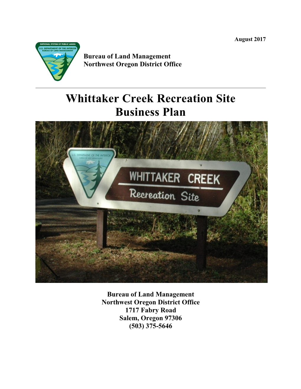 Whittaker Creek Business Plan 2017
