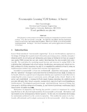 Neuromorphic Learning VLSI Systems: a Survey