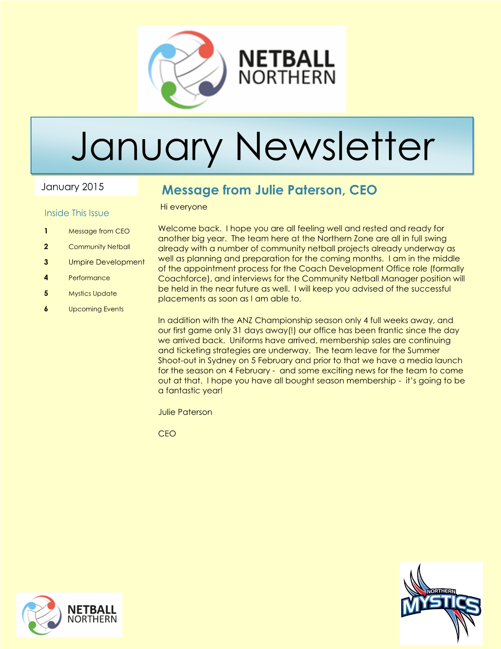 January Newsletter