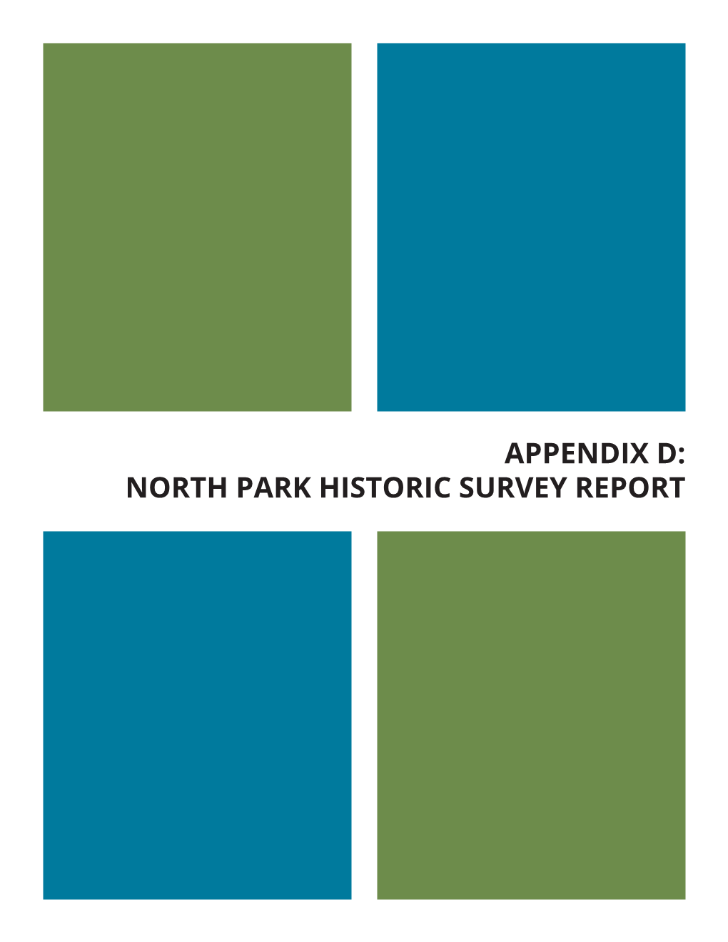 North Park Historic Survey Report North Park Community Plan D Appendix D