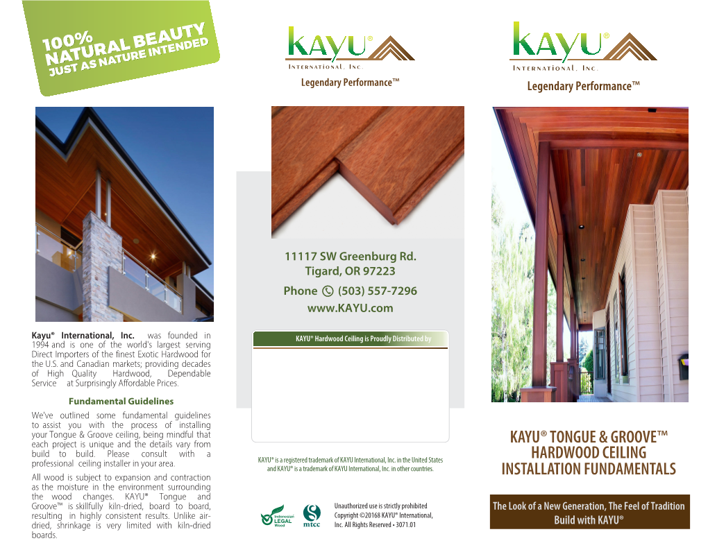 Kayu ® Tongue & Groove™ Hardwood