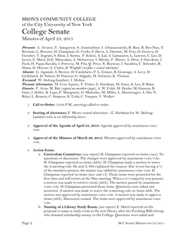 College Senate Minutes April 23, 2015