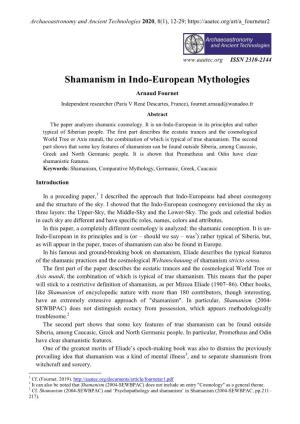 Shamanism in Indo-European Mythologies