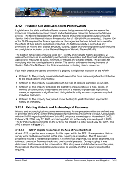 South Broadway Environmental Assessment & Section 4(F)