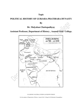 POLITICAL HISTORY of GURJARA-PRATIHARA DYNASTY by Dr