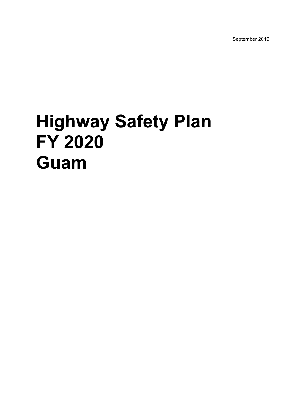 Highway Safety Plan FY 2020 Guam