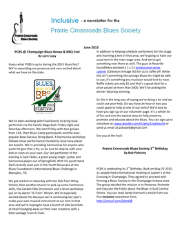 June 2013 PCBS @ Champaign Blues Brews & BBQ Fest Prairie