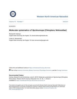Molecular Systematics of Nyctinomops (Chiroptera: Molossidae)