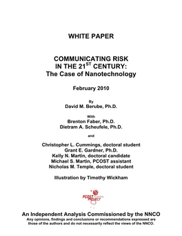 White Paper Communicating Risk in the 21
