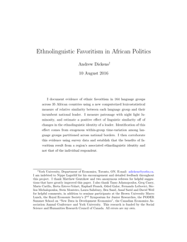 Ethnolinguistic Favoritism in African Politics