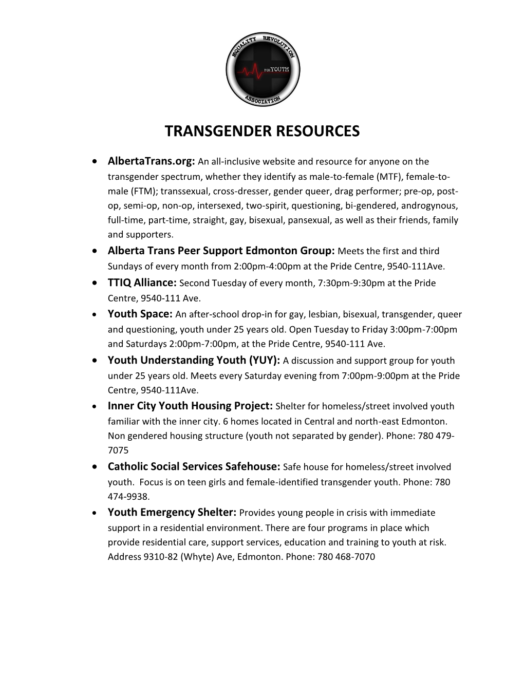 Transgender Resources