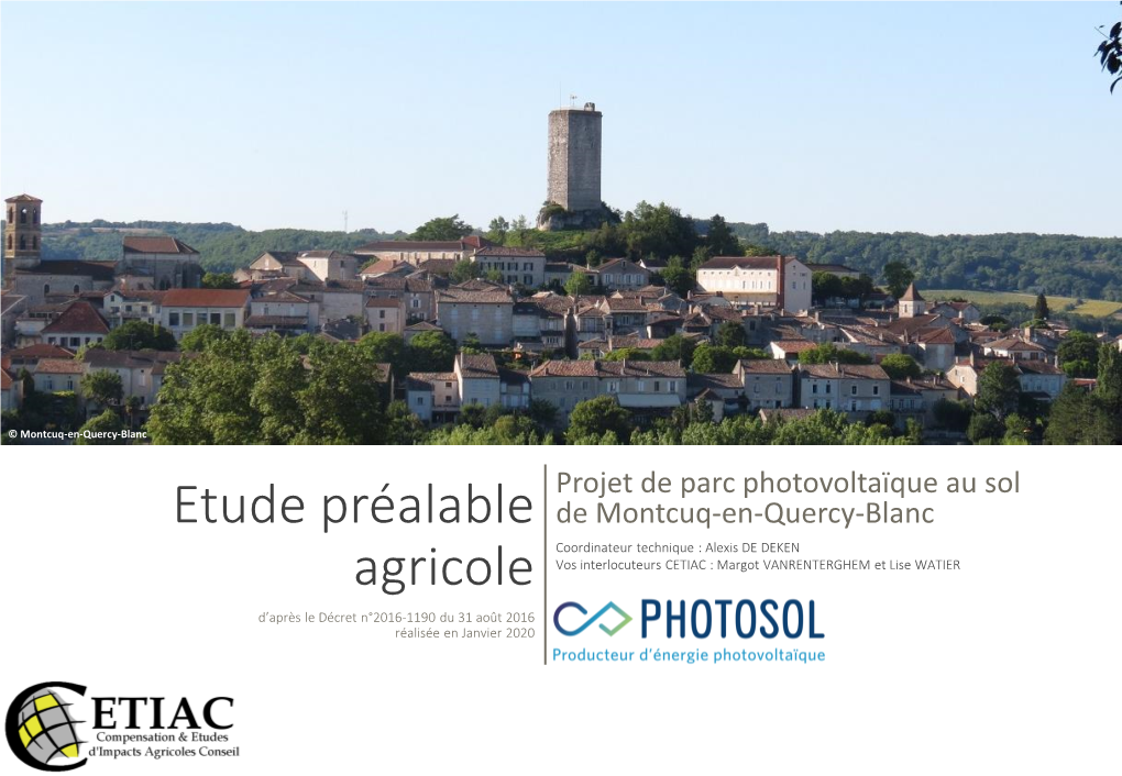 Etude Préalable Agricole