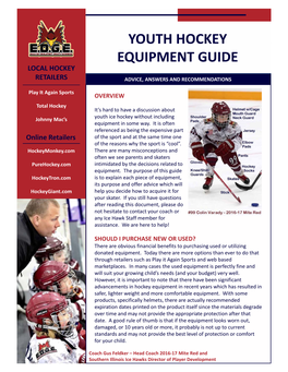 Youth Hockey Equipment Guide Local Hockey Retailers Advice, Answers and Recommendations