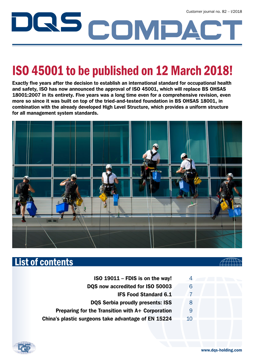 ISO 45001 to Be Published on 12 March 2018!