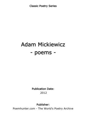 Adam Mickiewicz - Poems
