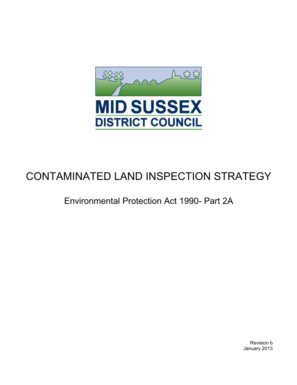 Mid Sussex District Council's Contaminated Land Inspection Strategy