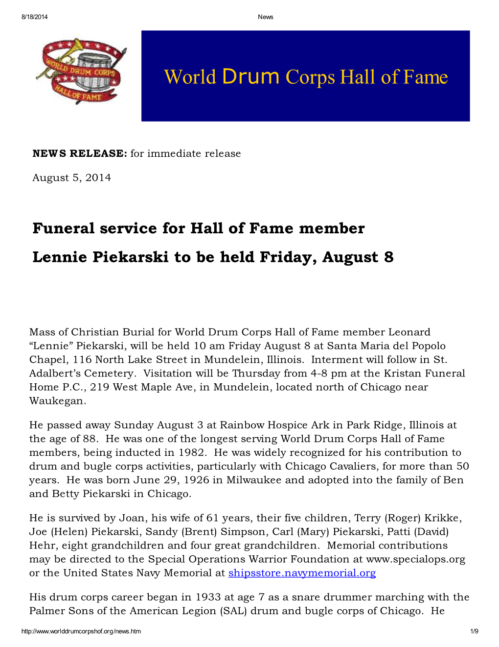 World Drum Corps Hall of Fame