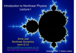 Introduction to Non-Linear Physics Lecture 1