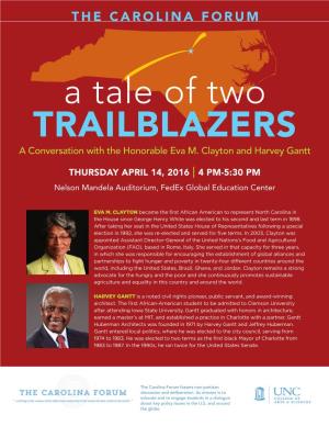 A Tale of Two TRAILBLAZERS a Conversation with the Honorable Eva M