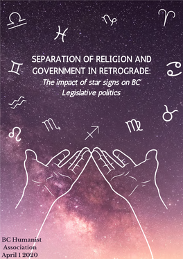 SEPARATION of RELIGION and GOVERNMENT in RETROGRADE: the Impact of Star Signs on BC Legislative Politics