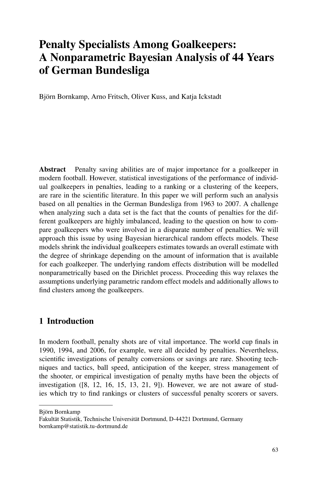 Penalty Specialists Among Goalkeepers: a Nonparametric Bayesian Analysis of 44 Years of German Bundesliga