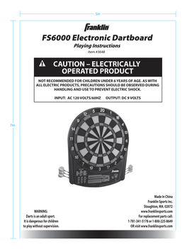 3648 FS6000 Electronic Dartboard