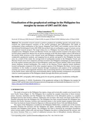 Visualization of the Geophysical Settings in the Philippine Sea Margins by Means of GMT and ISC Data