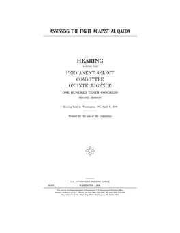 Assessing the Fight Against Al Qaeda Hearing Permanent